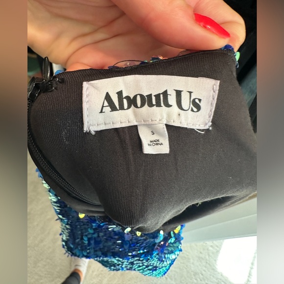 REVOLVE about us sequin mini dress open back orange/yellow formal party event S - Picture 14 of 14